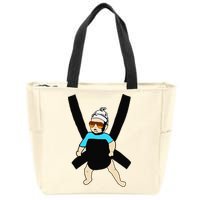 Carlos Hangover Baby with sunglasses in a strap Zip Tote Bag