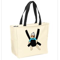Carlos Hangover Baby with sunglasses in a strap Zip Tote Bag