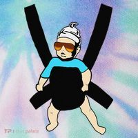 Carlos Hangover Baby with sunglasses in a strap Legacy Tie Dye Trucker Hat