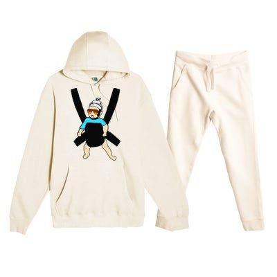 Carlos Hangover Baby with sunglasses in a strap Premium Hooded Sweatsuit Set