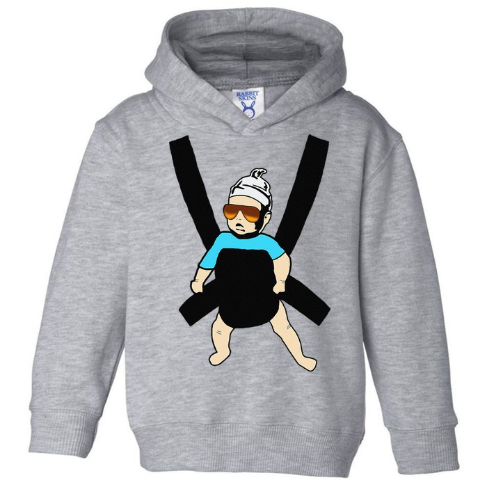 Carlos Hangover Baby with sunglasses in a strap Toddler Hoodie