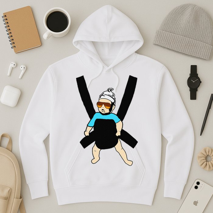 Carlos Hangover Baby with sunglasses in a strap Hoodie