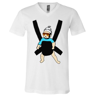 Carlos Hangover Baby with sunglasses in a strap V-Neck T-Shirt