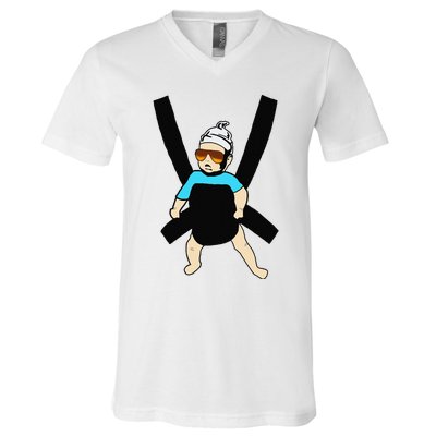 Carlos Hangover Baby with sunglasses in a strap V-Neck T-Shirt