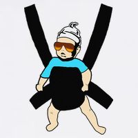 Carlos Hangover Baby with sunglasses in a strap Button