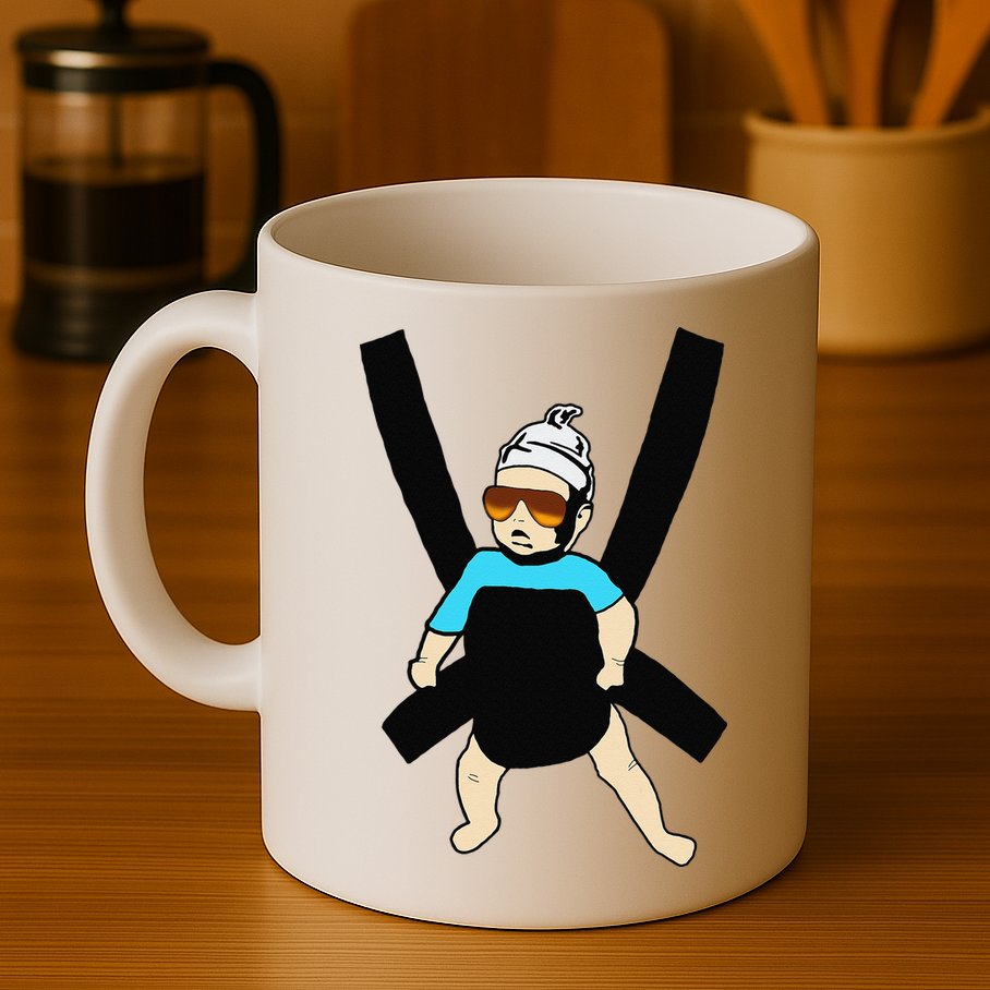 Carlos Hangover Baby with sunglasses in a strap Mug