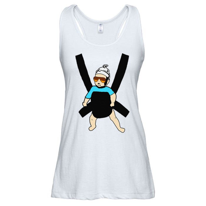 Carlos Hangover Baby with sunglasses in a strap Ladies Essential Flowy Tank