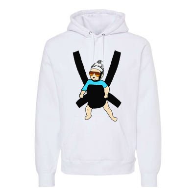 Carlos Hangover Baby with sunglasses in a strap Premium Hoodie