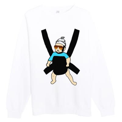 Carlos Hangover Baby with sunglasses in a strap Premium Crewneck Sweatshirt