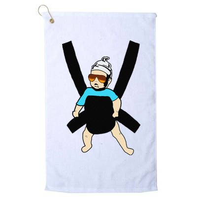Carlos Hangover Baby with sunglasses in a strap Golf Towel