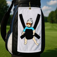 Carlos Hangover Baby with sunglasses in a strap Golf Towel
