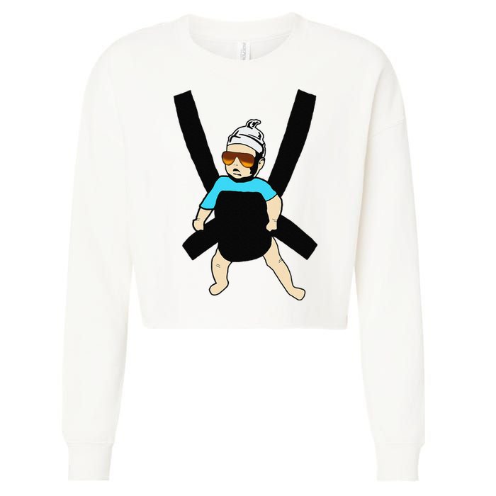 Carlos Hangover Baby with sunglasses in a strap Cropped Pullover Crew