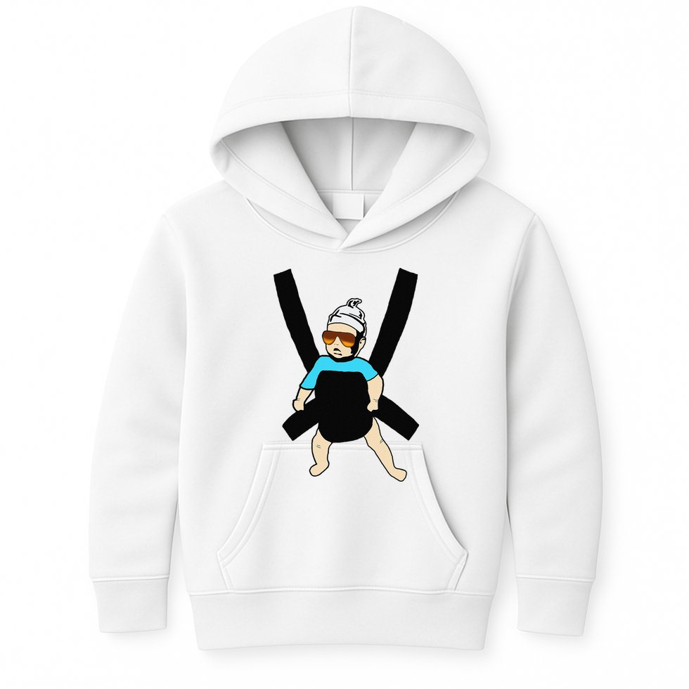 Carlos Hangover Baby with sunglasses in a strap Kids Hoodie