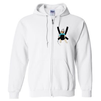 Carlos Hangover Baby with sunglasses in a strap Full Zip Hoodie