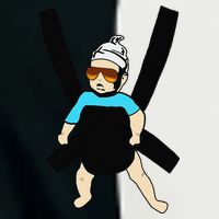 Carlos Hangover Baby with sunglasses in a strap Infant Baby Jersey Bodysuit