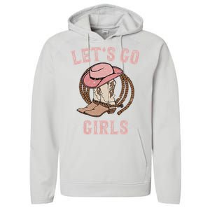 Cow Hat Boots Let's Go Western Cowgirls Performance Fleece Hoodie