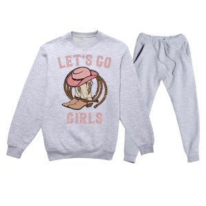 Cow Hat Boots Let's Go Western Cowgirls Premium Crewneck Sweatsuit Set