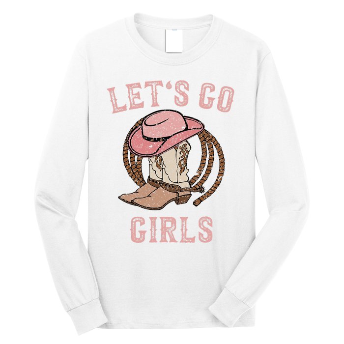 Cow Hat Boots Let's Go Western Cowgirls Long Sleeve Shirt