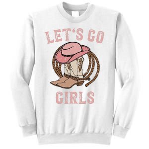 Cow Hat Boots Let's Go Western Cowgirls Sweatshirt