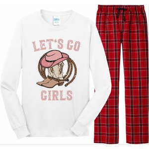 Cow Hat Boots Let's Go Western Cowgirls Long Sleeve Pajama Set