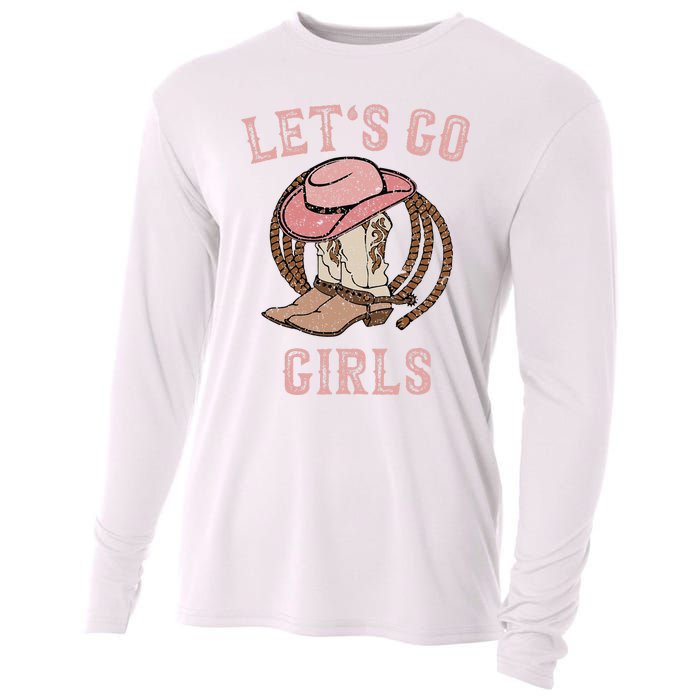 Cow Hat Boots Let's Go Western Cowgirls Cooling Performance Long Sleeve Crew