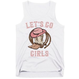 Cow Hat Boots Let's Go Western Cowgirls Tank Top