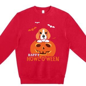 Cute Halloween Beagle Dog Pumpkin Costumes Thanksgiving Premium Crewneck Sweatshirt