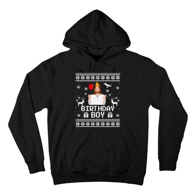 Christian Happy Birthday Jesus Birthday Boy Ugly Christmas Sweater Hoodie