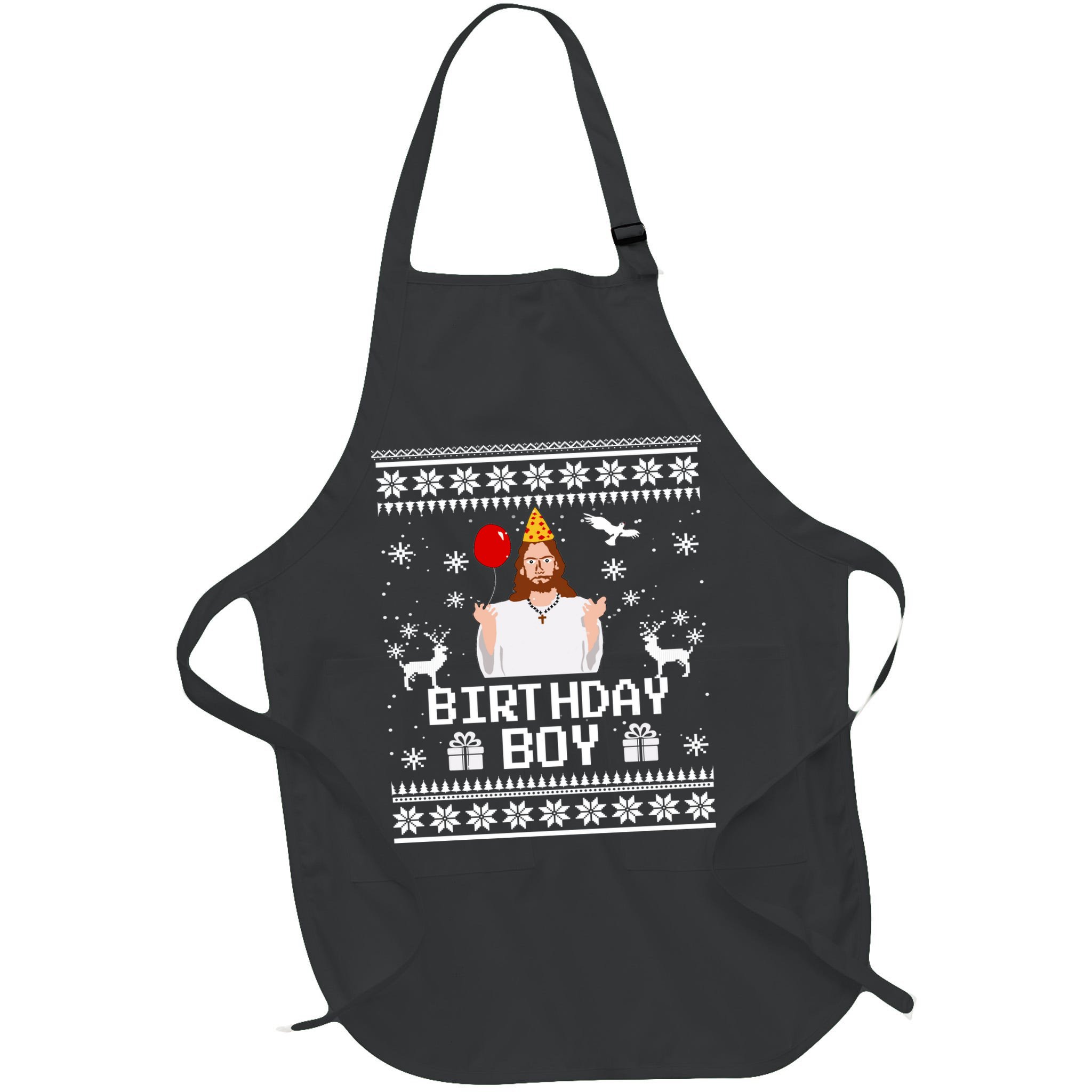 Christian Happy Birthday Jesus Birthday Boy Ugly Christmas Sweater Apron