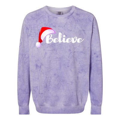 Christmas Holidays Believe Santa Claus Colorblast Crewneck Sweatshirt