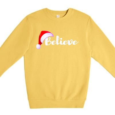 Christmas Holidays Believe Santa Claus Premium Crewneck Sweatshirt