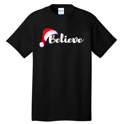 Christmas Holidays Believe Santa Claus Tall T-Shirt