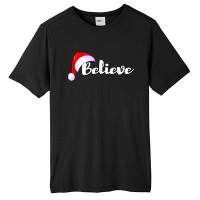 Christmas Holidays Believe Santa Claus Tall Fusion ChromaSoft Performance T-Shirt