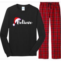 Christmas Holidays Believe Santa Claus Long Sleeve Pajama Set