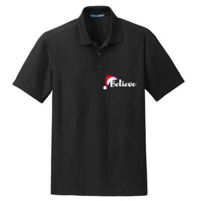 Christmas Holidays Believe Santa Claus Dry Zone Grid Polo