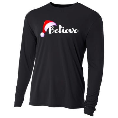 Christmas Holidays Believe Santa Claus Cooling Performance Long Sleeve Crew