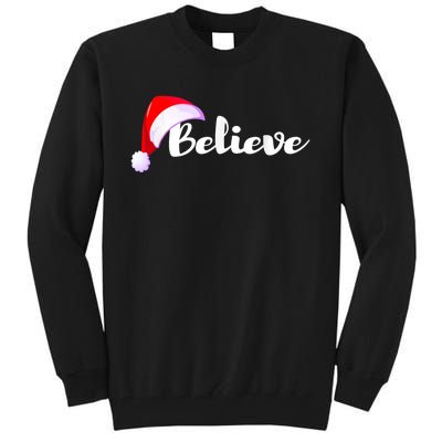 Christmas Holidays Believe Santa Claus Tall Sweatshirt