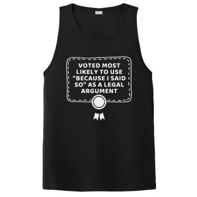 Courtroom Humor Because I Said So Legal Argument PosiCharge Competitor Tank