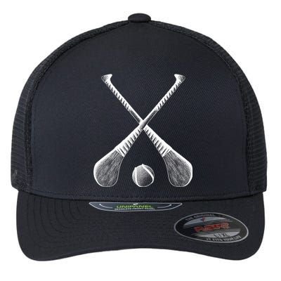 Crossed Hurling Bats Flexfit Unipanel Trucker Cap