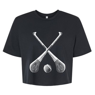 Crossed Hurling Bats Bella+Canvas Jersey Crop Tee