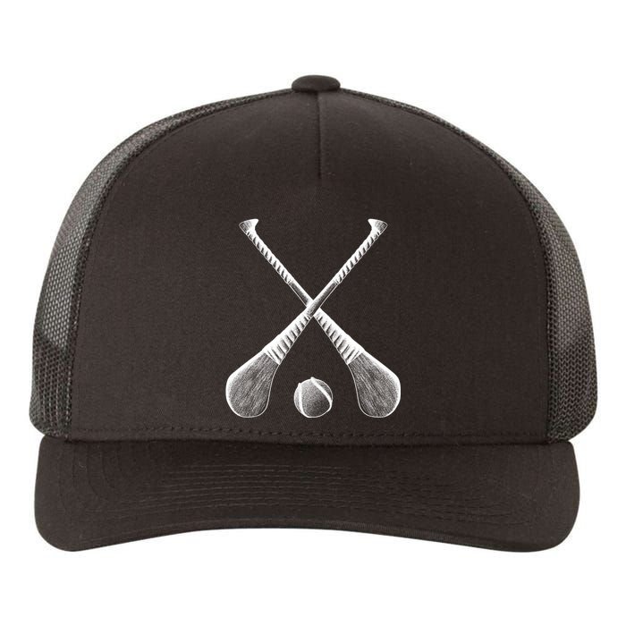 Crossed Hurling Bats Yupoong Adult 5-Panel Trucker Hat