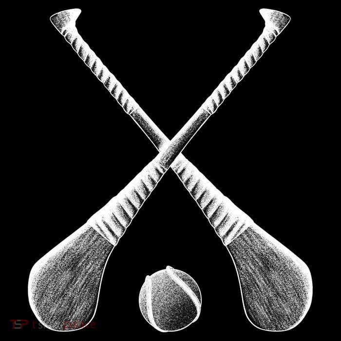 Crossed Hurling Bats Button