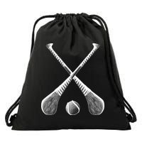 Crossed Hurling Bats Drawstring Bag