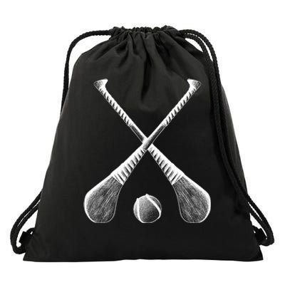 Crossed Hurling Bats Drawstring Bag