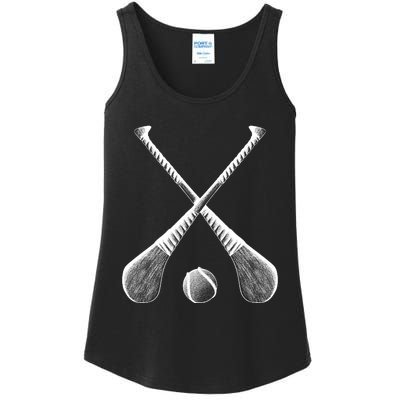 Crossed Hurling Bats Ladies Essential Tank