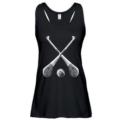 Crossed Hurling Bats Ladies Essential Flowy Tank