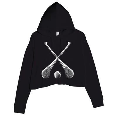 Crossed Hurling Bats Crop Fleece Hoodie