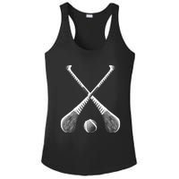 Crossed Hurling Bats Ladies PosiCharge Competitor Racerback Tank