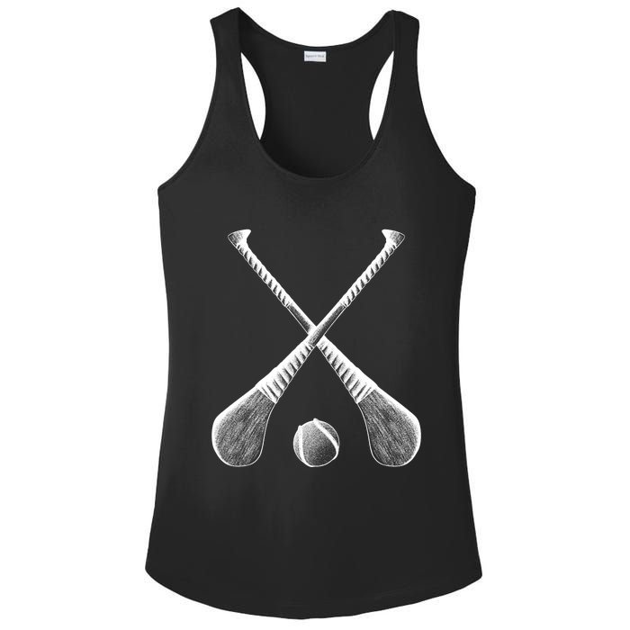 Crossed Hurling Bats Ladies PosiCharge Competitor Racerback Tank