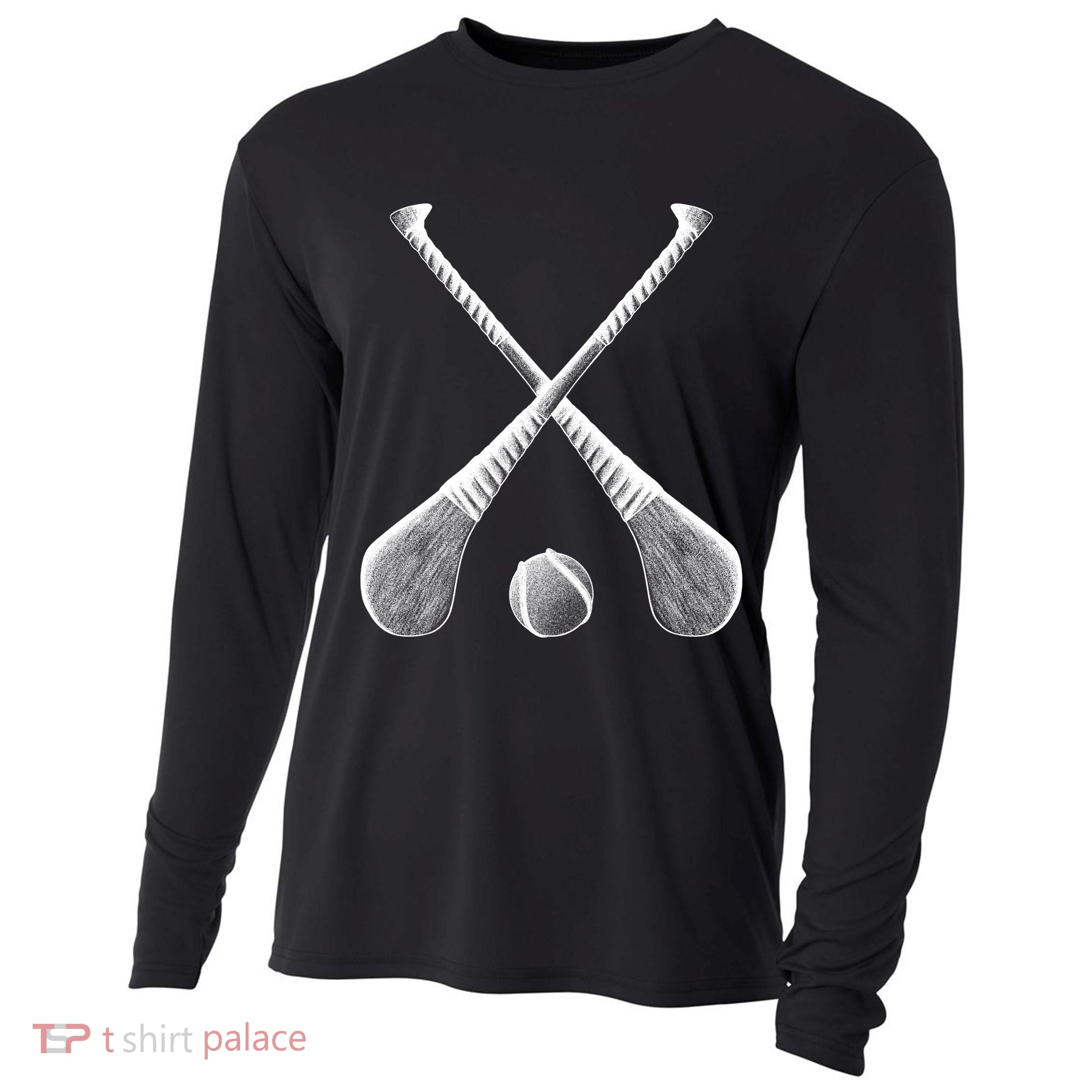 Crossed Hurling Bats Cooling Performance Long Sleeve Crew